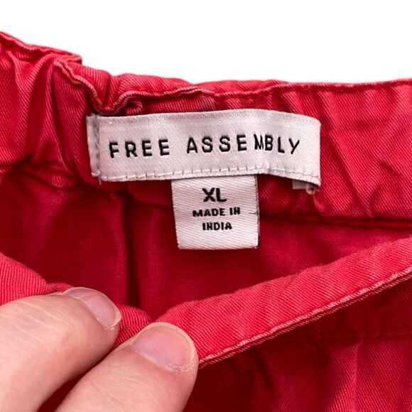 Free Assembly Maxi Dress Womens XL Red Tiered Tie Straps Cottagecore Summer - Picture 6 of 10